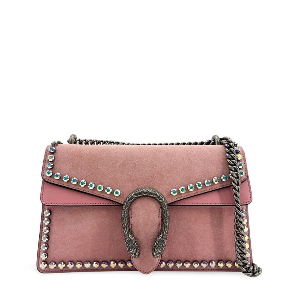 Gucci Dionysus Mini Pink Suede Crystal Shoulder Bag